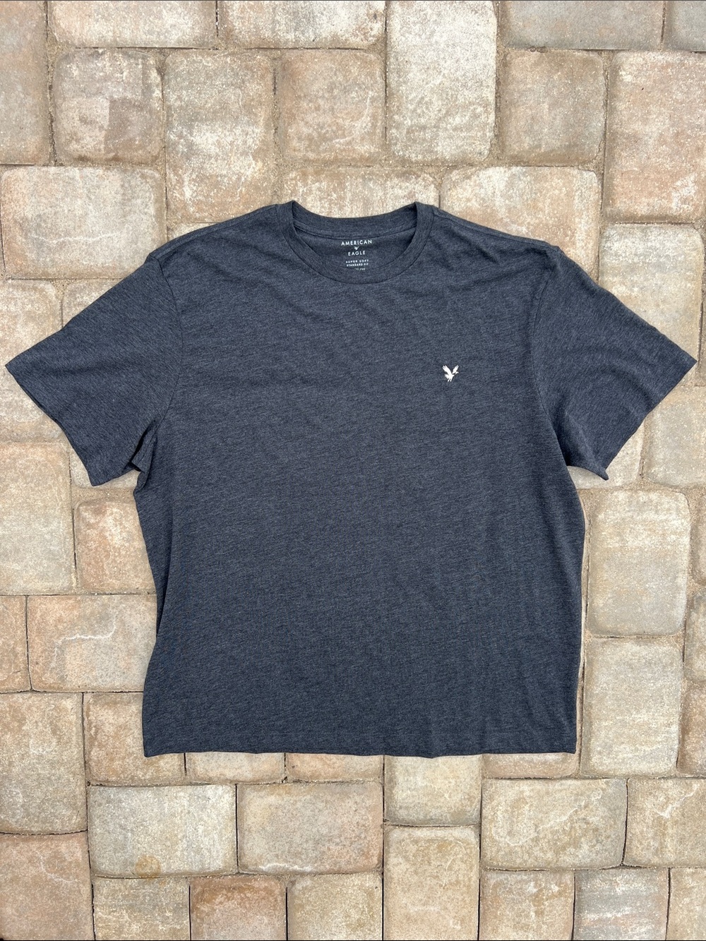 American Eagle Outfitters Men's Dark Heather Navy Crew Tee